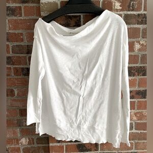 Free People white off the shoulder long sleeve t-shirt, size small.